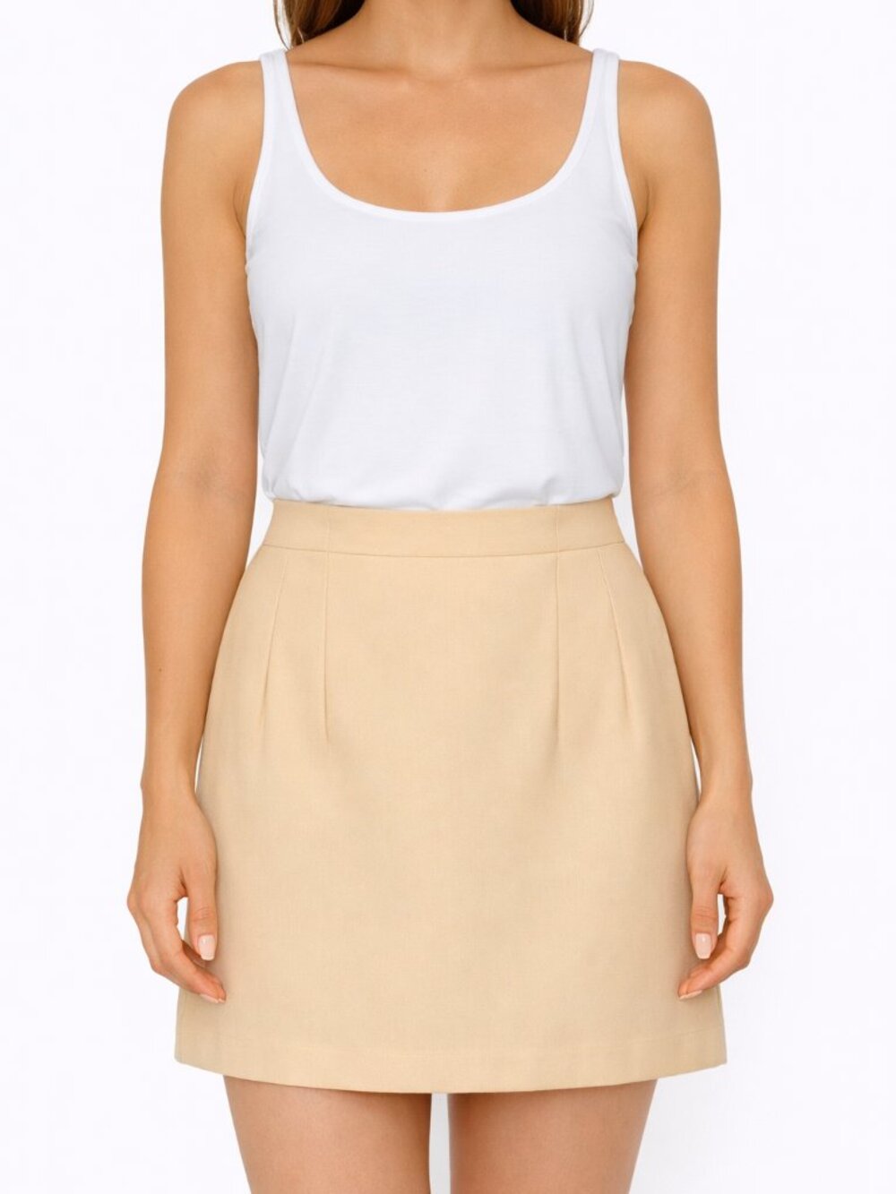 Vintage soft yellow, gold, light weight, pencil mini skirt
